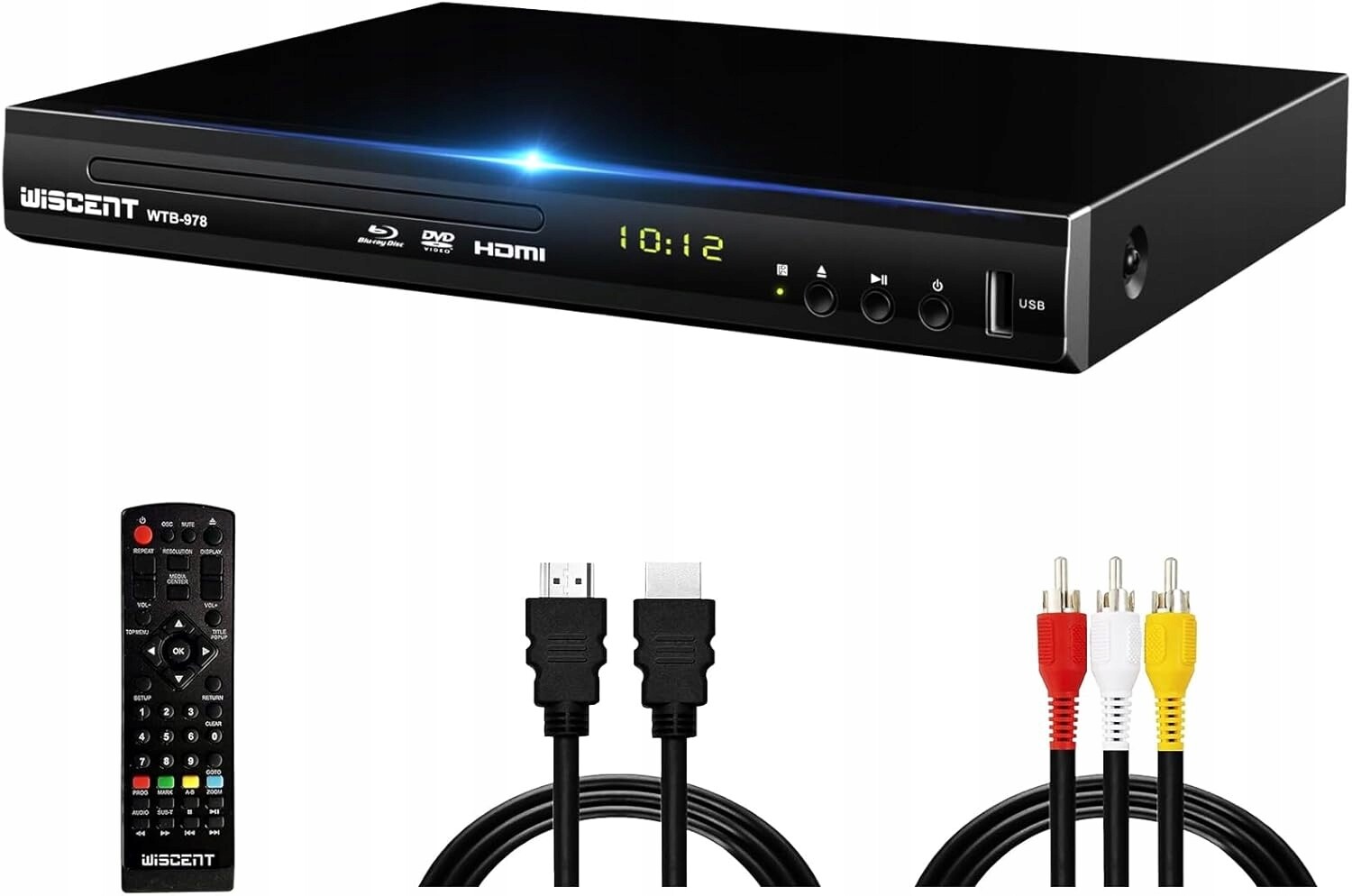 Blu-ray přehrávač pro Tv Wiscent WT-978 Hdmi DVD Usb s dálkovým ovládáním
