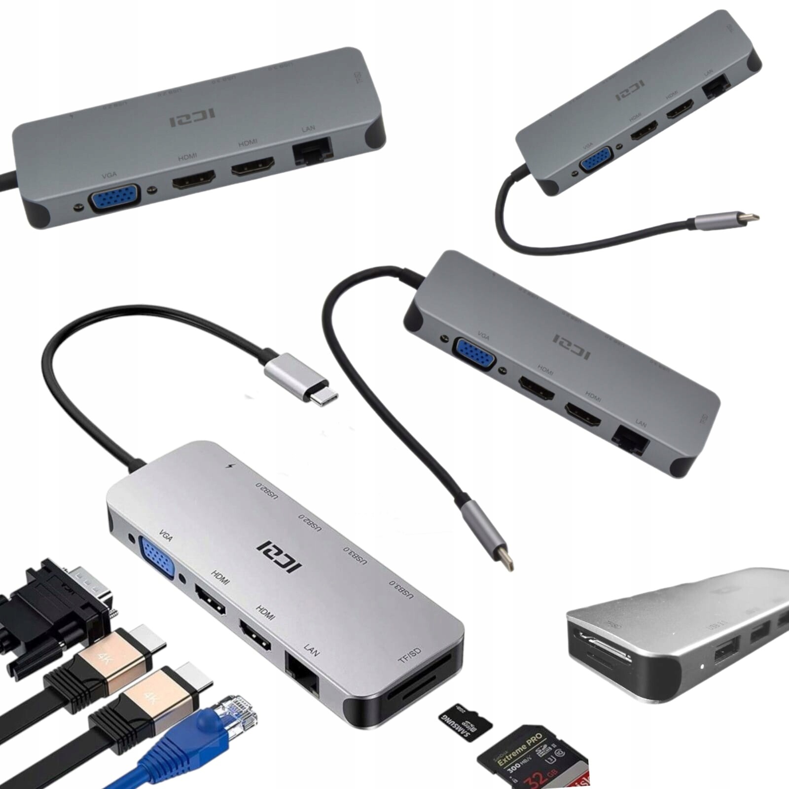 Gigabyte Dokovací Stanice Pro Notebook Hub Usb-c 2x Hdmi Pd Dvojitý Monitor