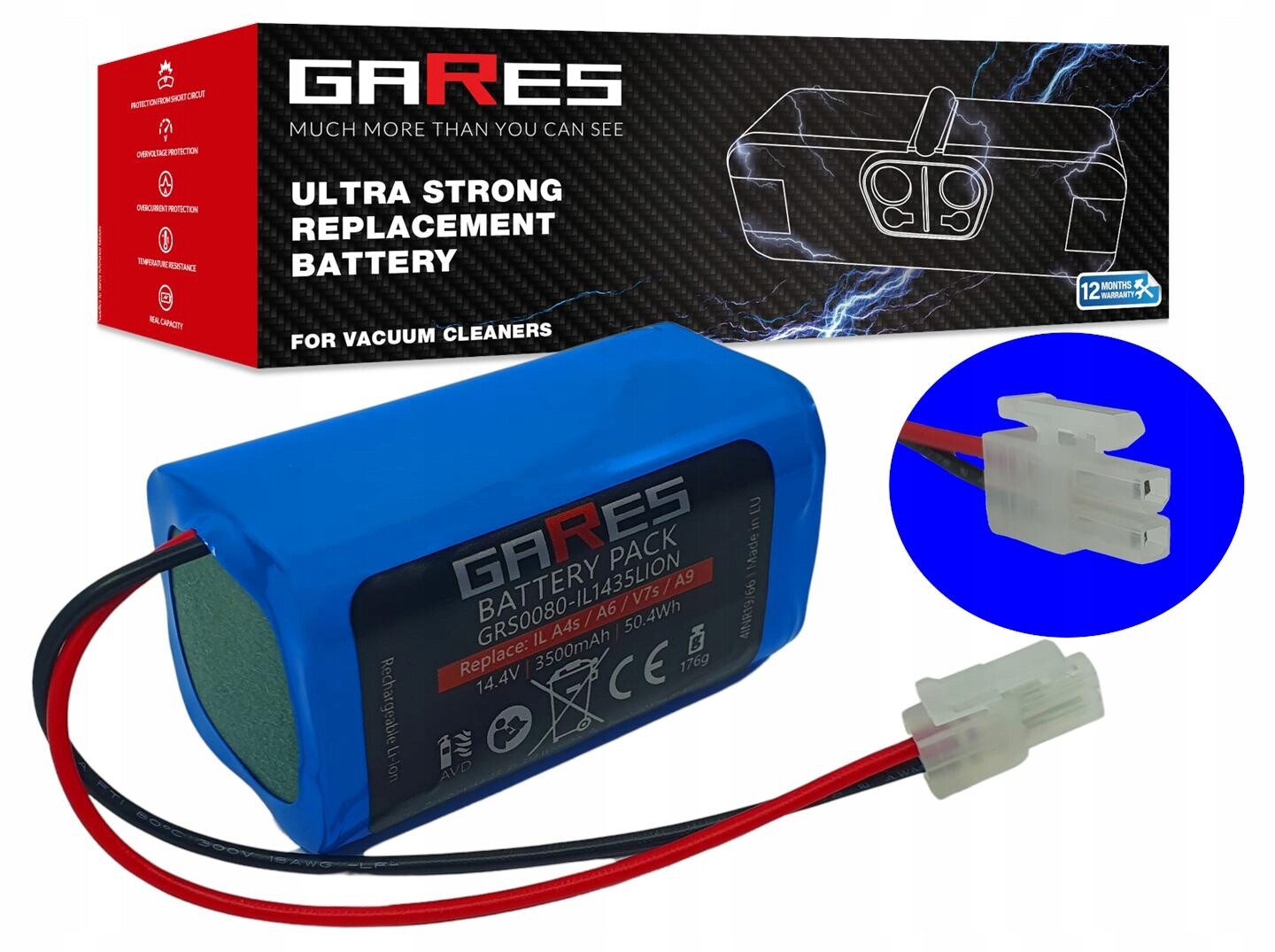 Akumulátor Gares pro Ilife Zaco A4 A4s A6 V7s A8 A9 A9s X620 14,4V 3,5Ah