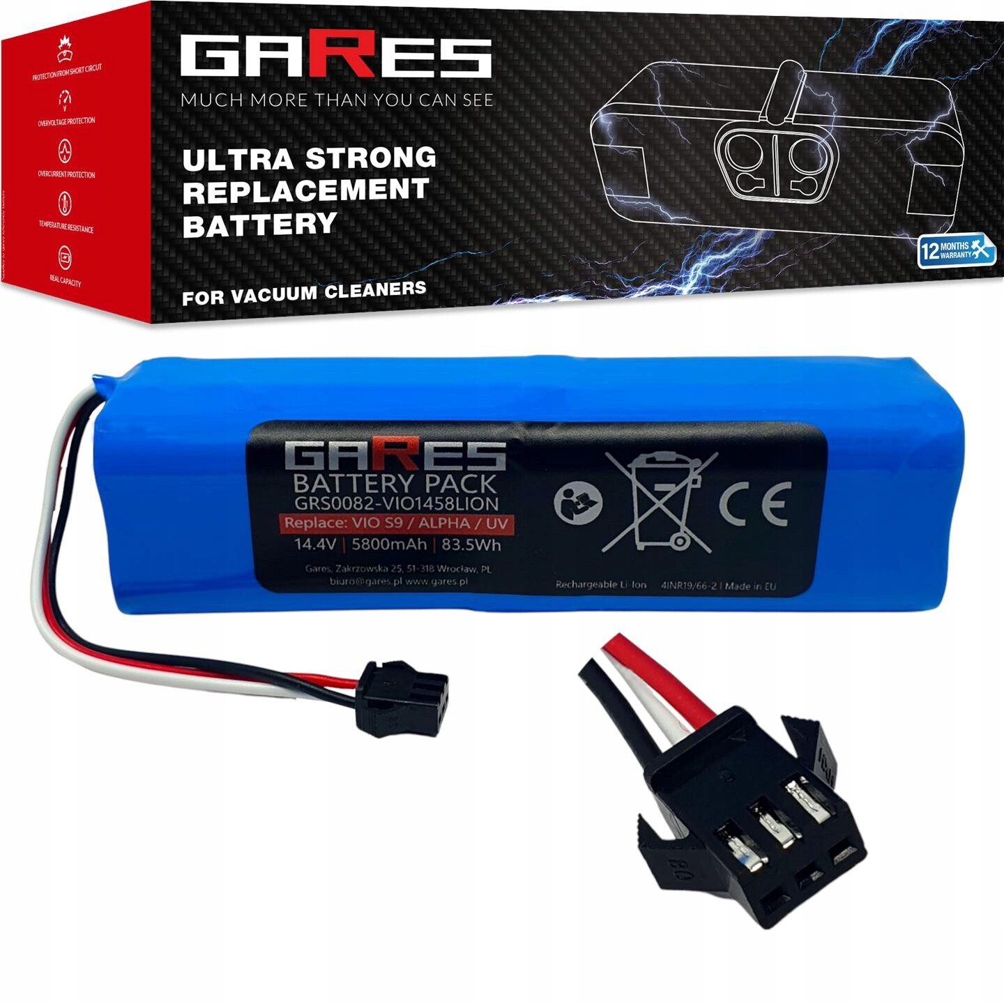 Akumulátor Gares pro Viomi S9, Alpha, Uv 14,4V 5,8Ah