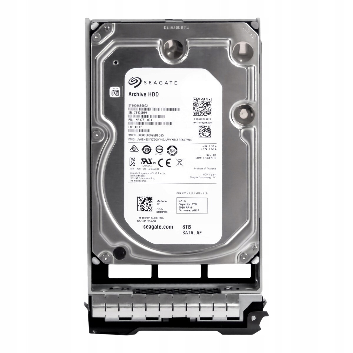 Dell 0RHPR0 8TB 5.9K 128MB Sata III 3.5'' ST8000AS0002