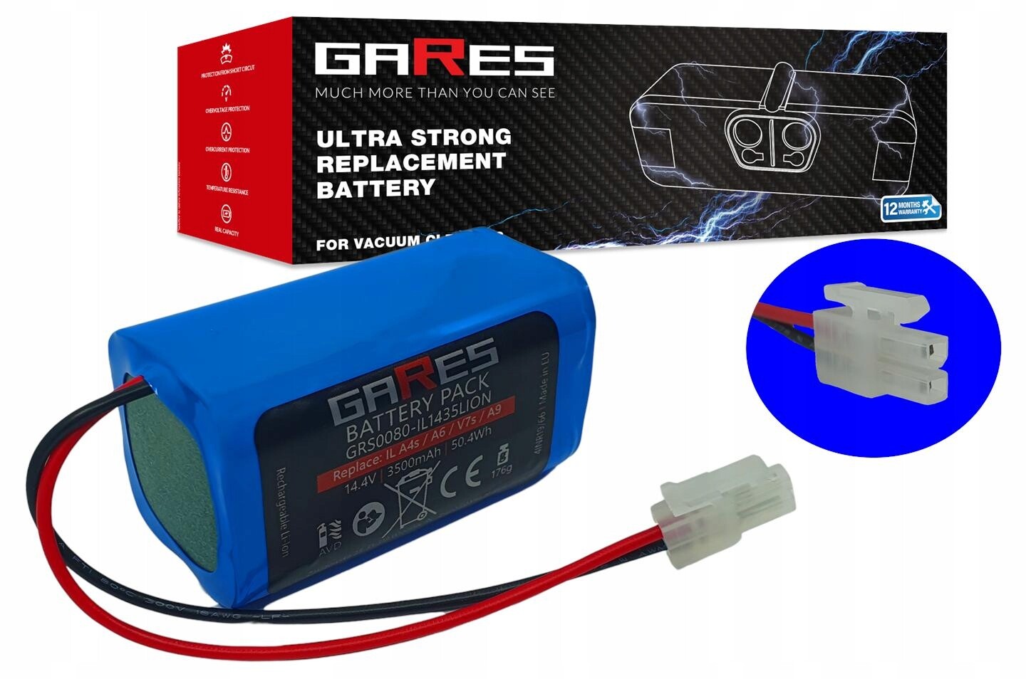Akumulátor Gares pro Dibea V780 D960 GT200 GT9 14,4V 3,5Ah