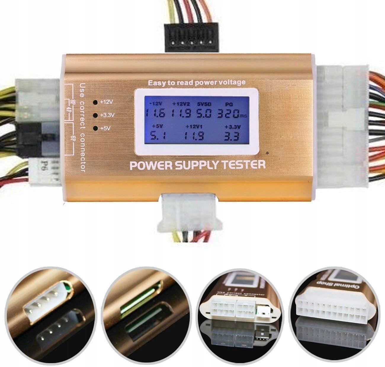 Tester napájecího zdroje Pc 20/24 pin – LCD 1,8