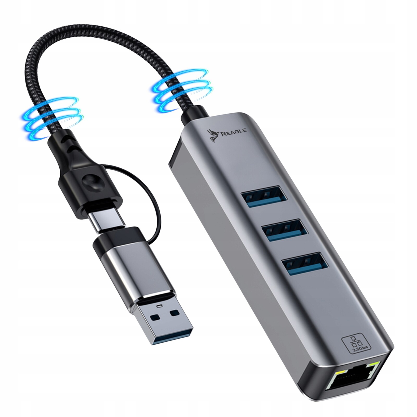 Adaptér Usb Hub Usb-c Ethernet Adaptér Síťová Karta Lan RJ45 2.5Gb
