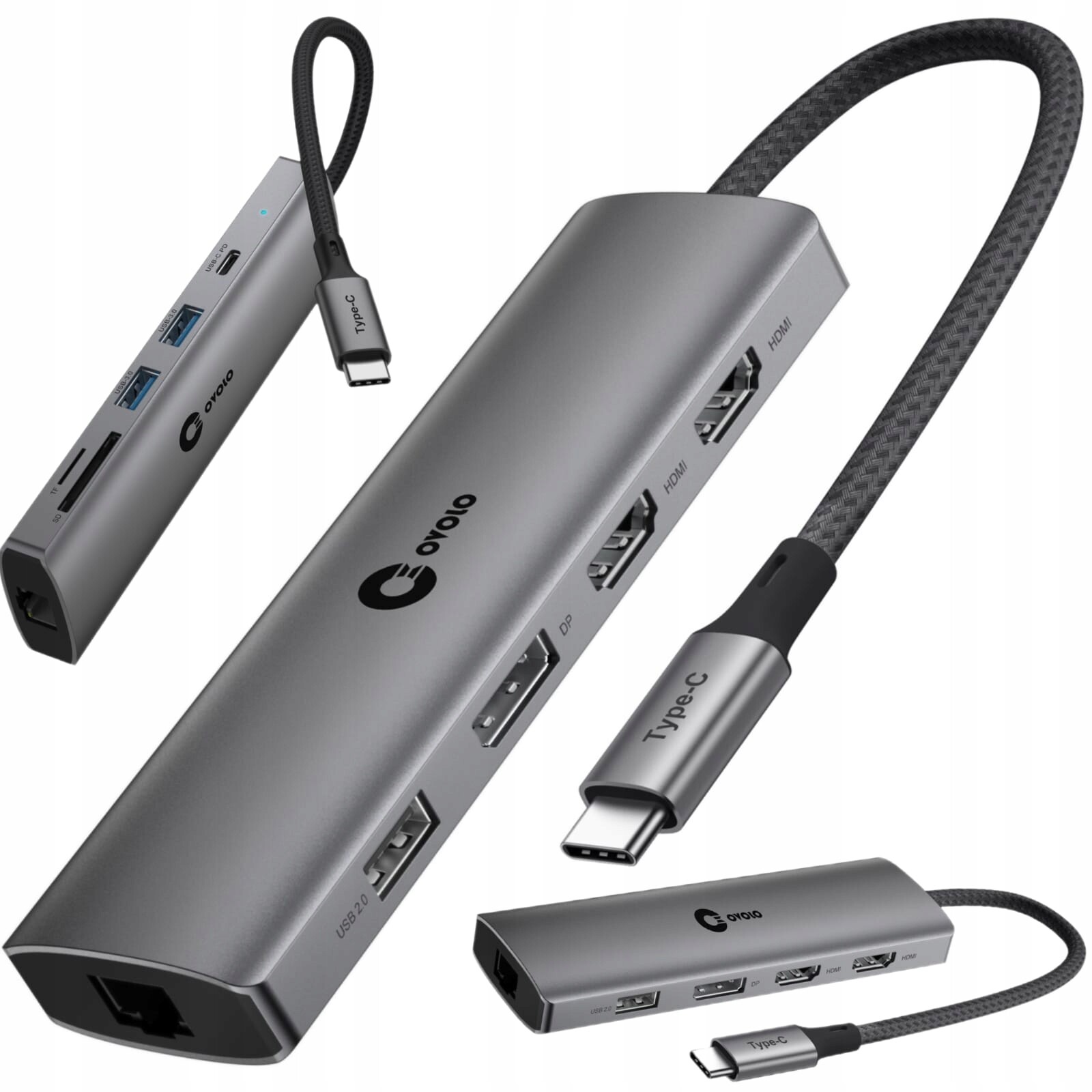 Hub Dual Monitor Usb-c 2xHDMI 4K DisplayPort Lan Ethernet pro notebook Asus