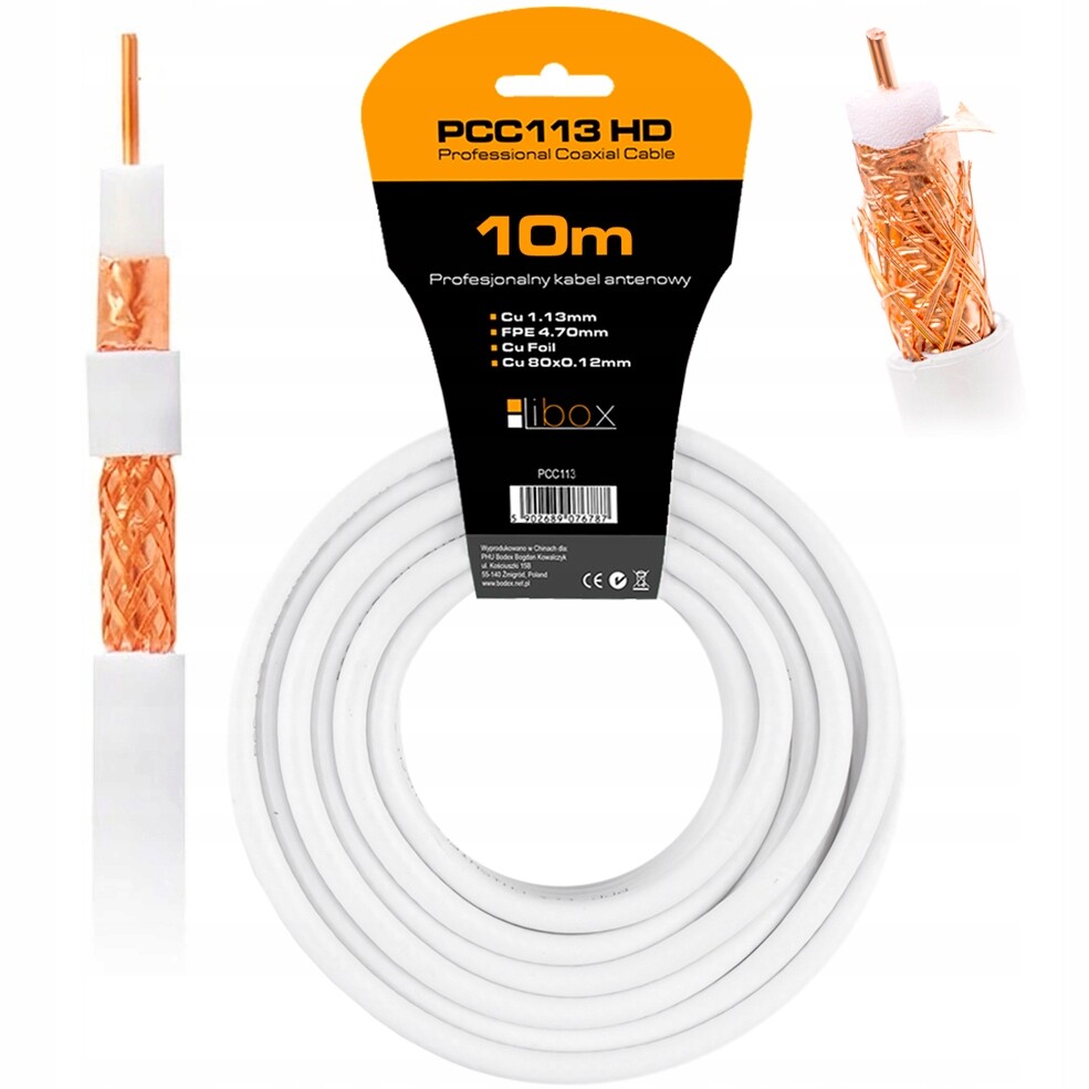 Koaxiální Anténní Kabel PCC113 Cu 10M