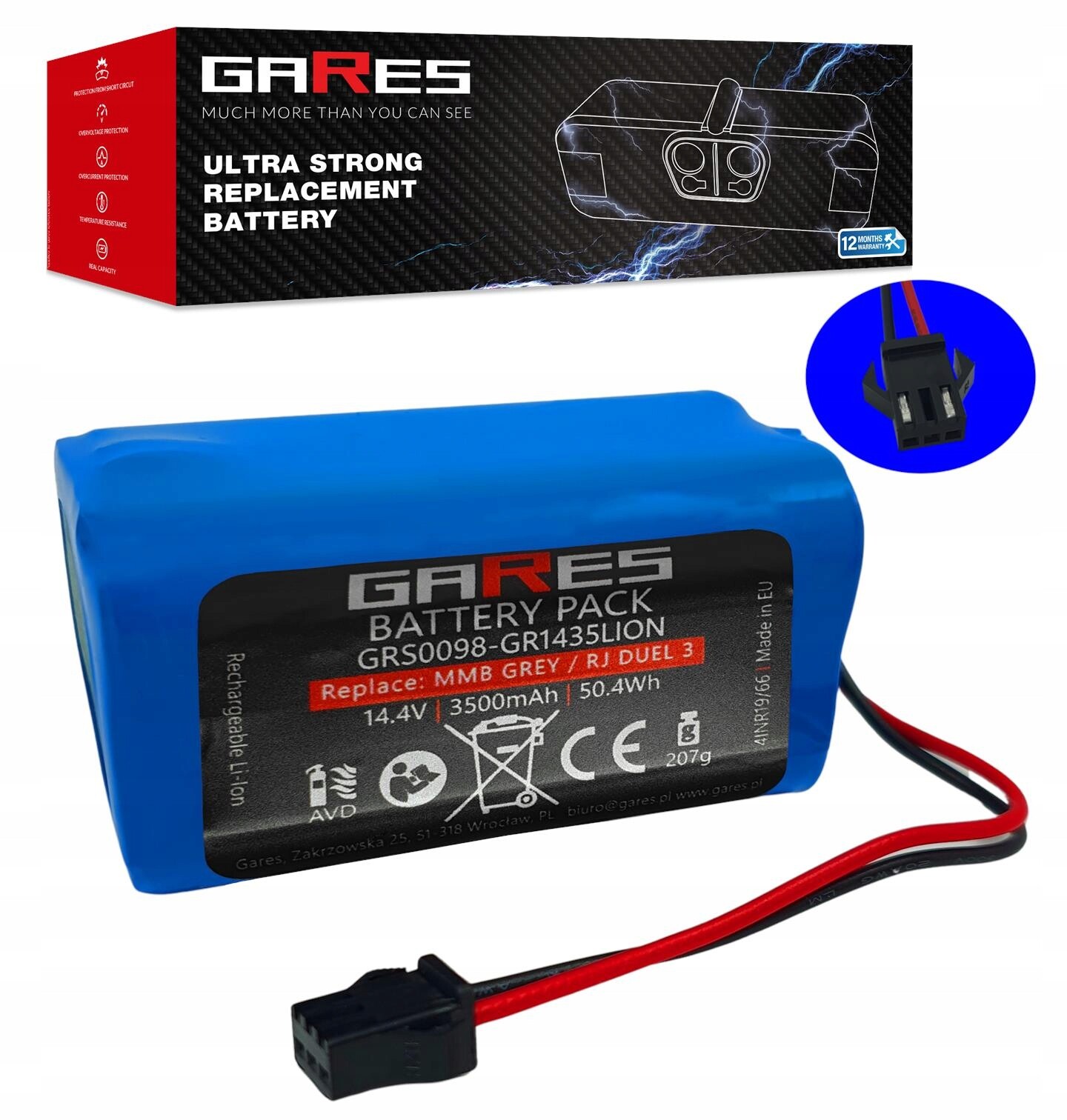 Akumulátor Gares pro Ecovacs Deebot DN622 N79 DH35 10002265 14,4V 3,5Ah