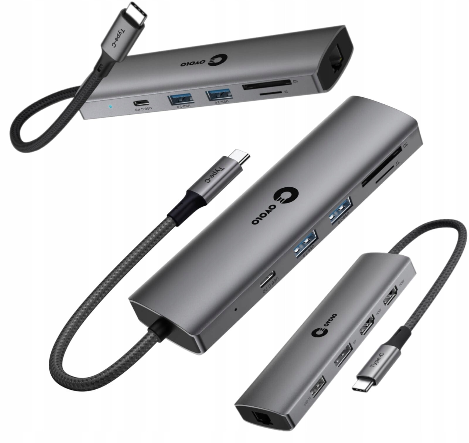 2xHDMI 4K DisplayPort Lan Ethernet Hub Usb-c pro notebook Dual Monitor