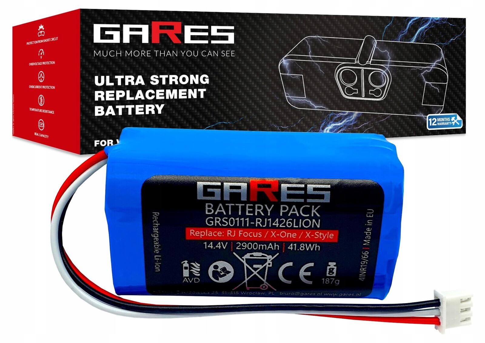 Akumulátor Gares pro Robojet Focus X-One X-Style 14,4V 2,9Ah