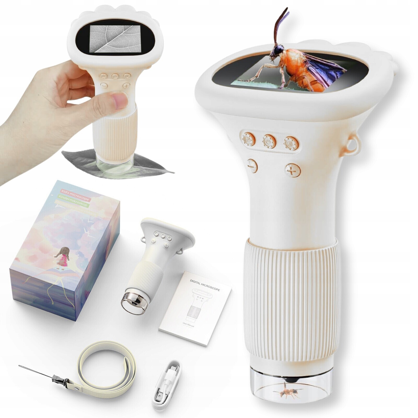 Přenosný mikroskop pro děti Miniscope Kapesní přiblížení 1000X Hd