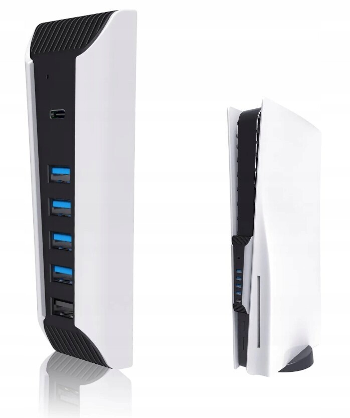 Hub rozbočovač 5x Usb 2.0 1x Usb-c konektor pro konzoli PS5 Fat