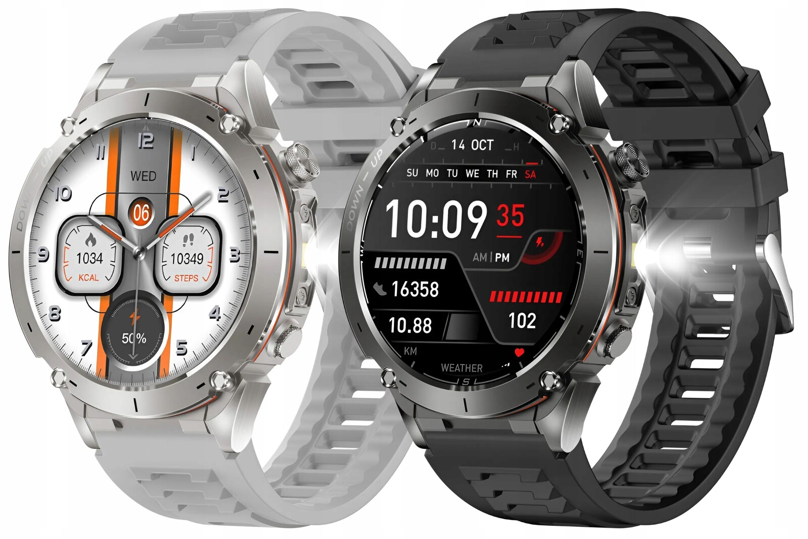 Chytré Hodinky Gps Sportovní Svítilna 730 Mah Amoled Navigace Stříbrné