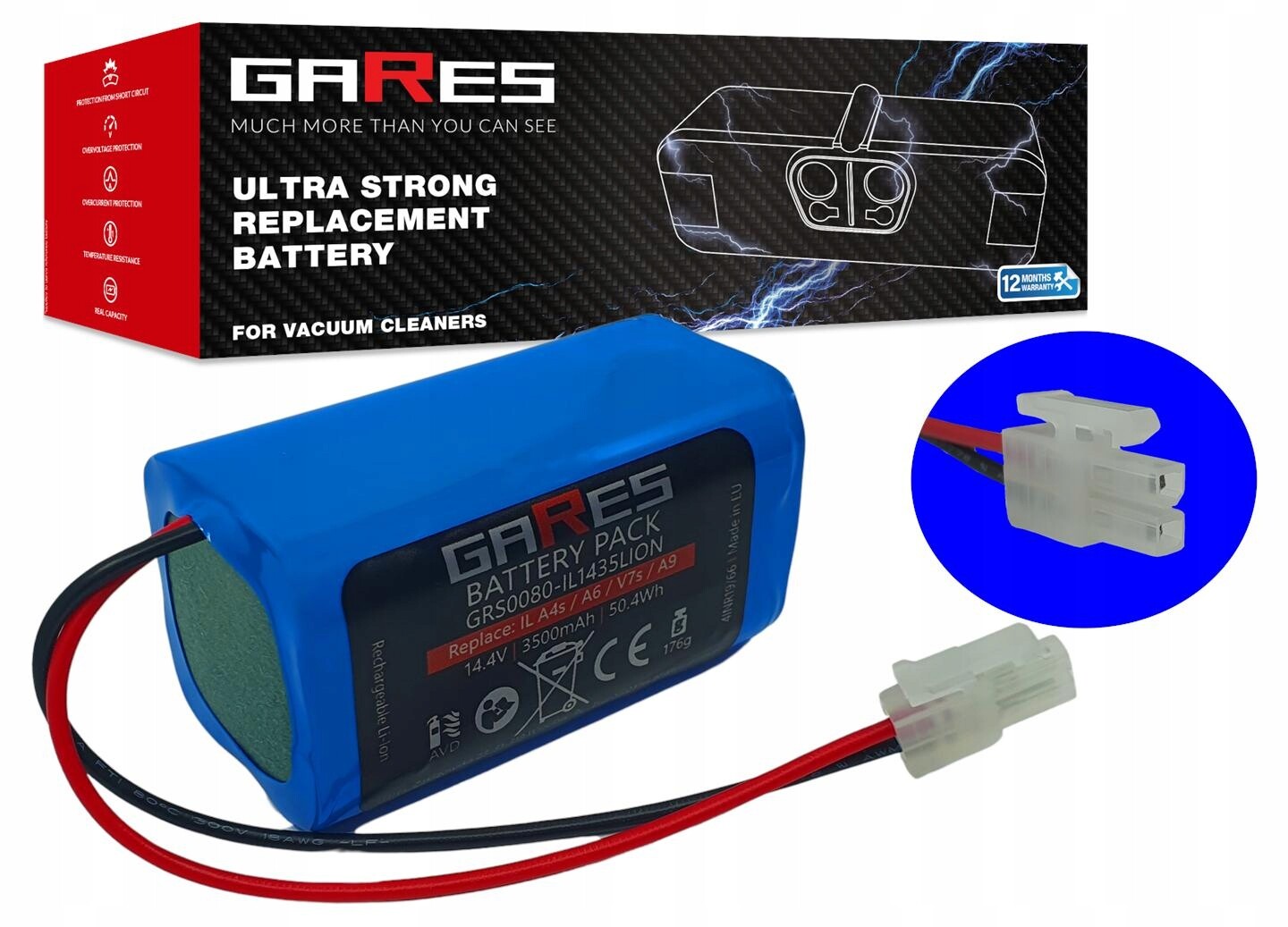 Akumulátor Gares pro Ecovacs CR120 CR130 Deebot CEN646 CEN540 14,4V 3,5Ah