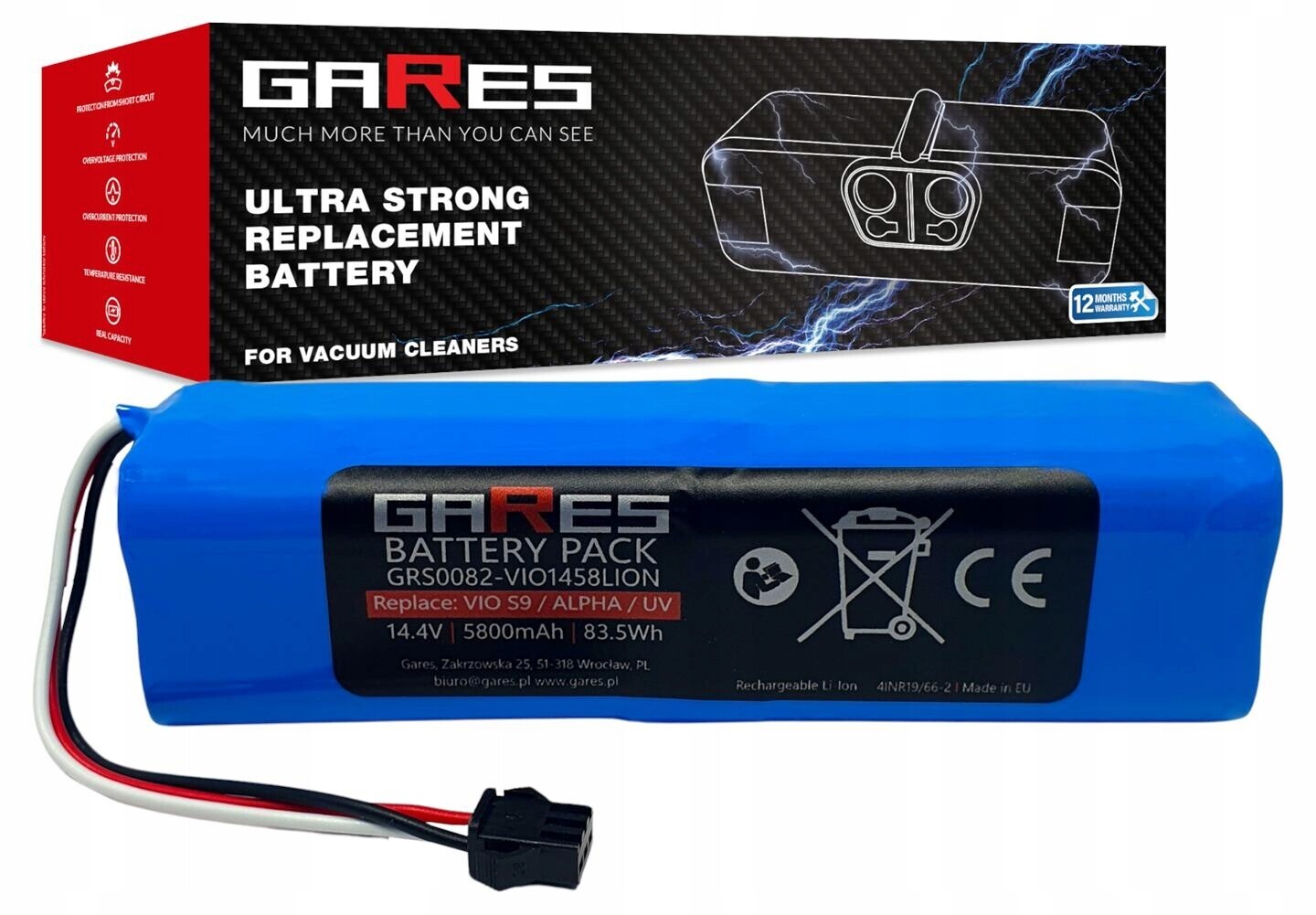 Akumulátor Gares pro Cobbo Pro 27 Pro 27+ Pro 27 Uv 14,4V 5,8Ah