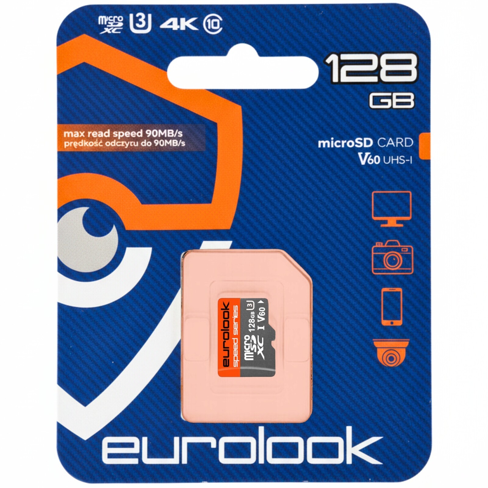 Paměťová Karta Eurolook 128 Gb Micro Sd Class 10 Pro Kamery Fotoaparátů Telefonů