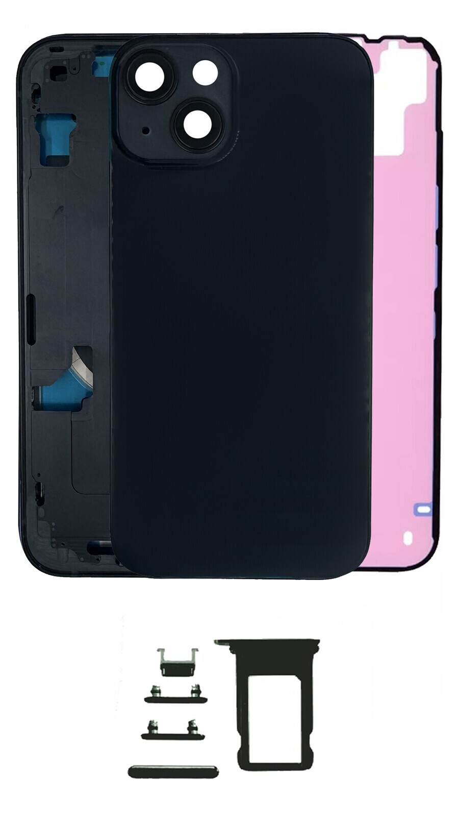 Kompletní pouzdro Černé pro Apple iPhone 14, tělo, rámeček, náhrada
