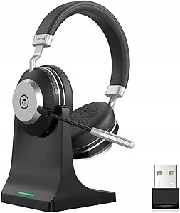 Bezdrátová sluchátka s mikrofonem a nabíjecí stanicí Wantek