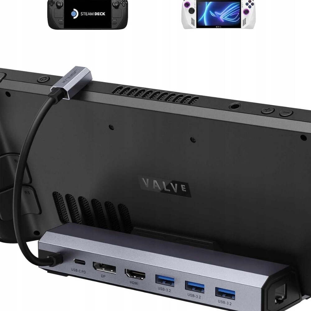 Jsaux 7-v-1 Dokovací stanice pro Steam Deck s Hdmi 460 Hz a Gigabit Ethernetem