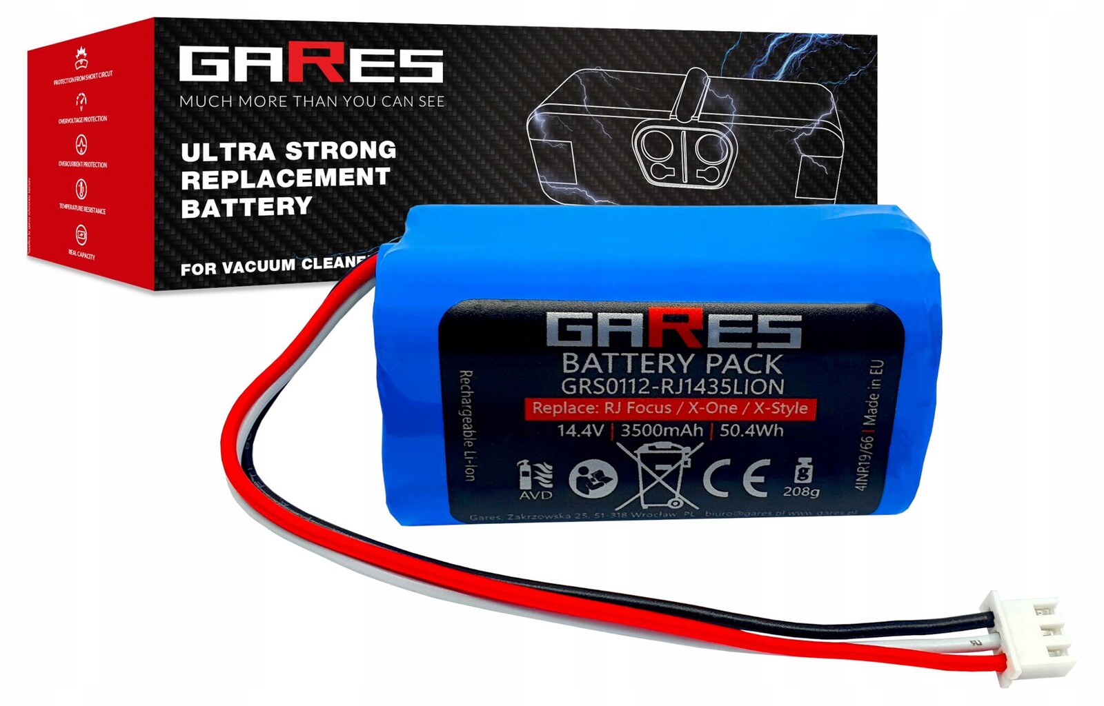 Akumulátor Gares pro Blaupunkt BPK-VCBB1XB Bluebot Xsmart 14,4V 3,5Ah