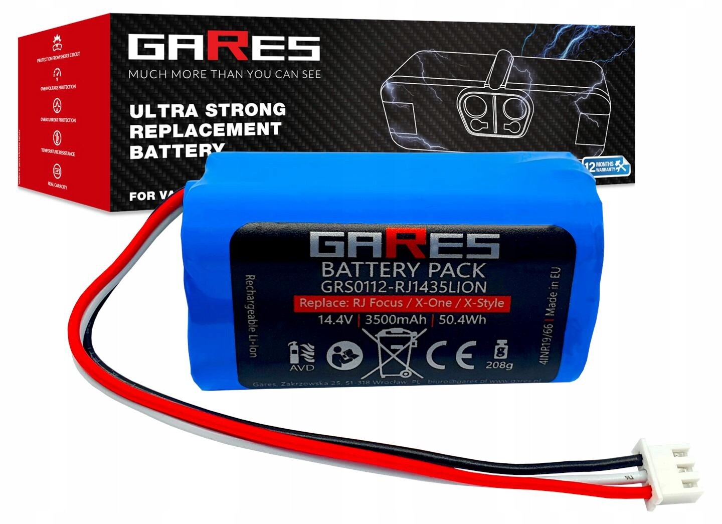 Akumulátor Gares pro Proscenic Neo 820S 820P 830P 14,4V 3,5Ah