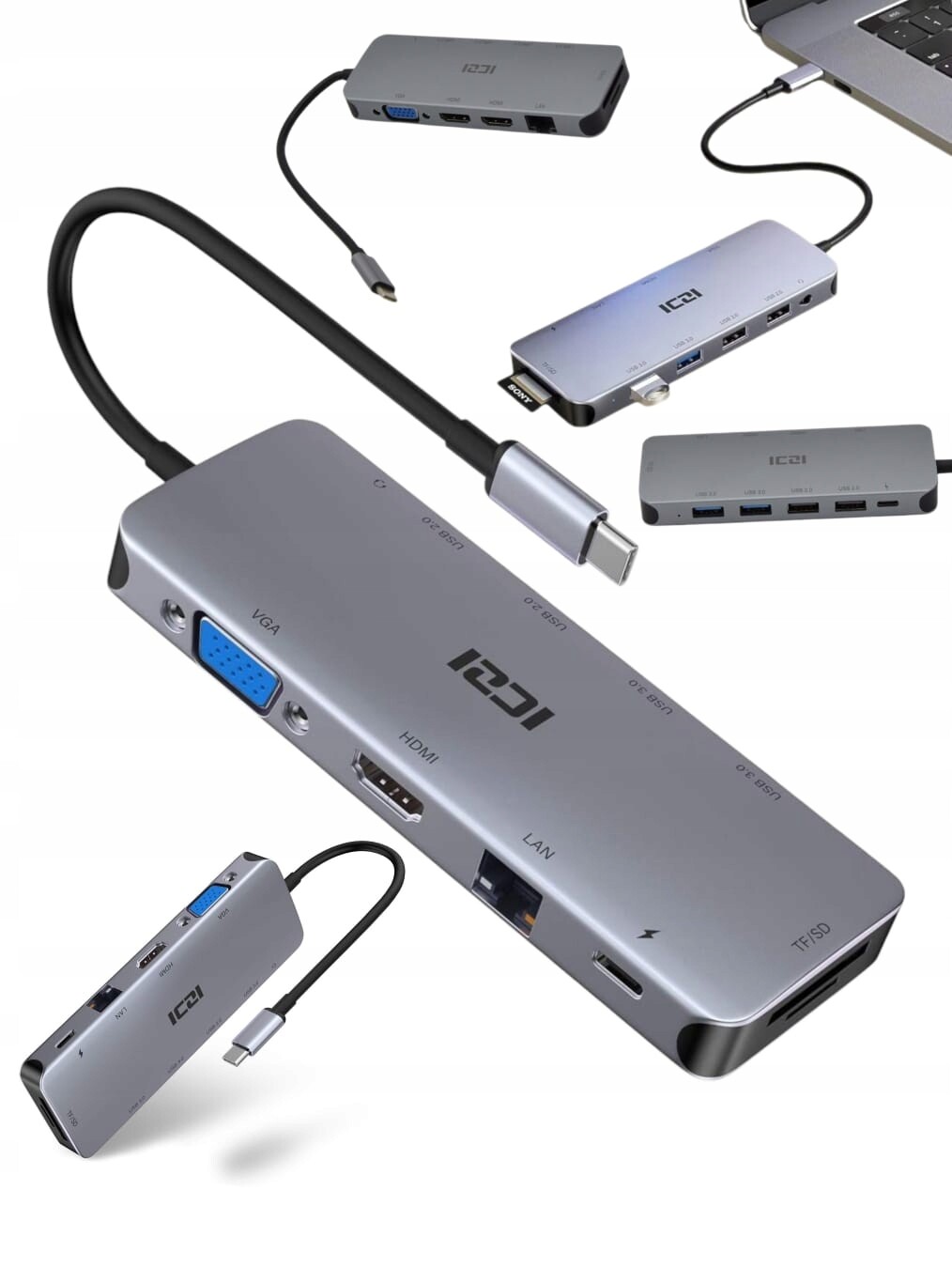 Dokovací stanice pro 2 monitory, rozšíření obrazu Usb-c pro notebook Lenovo