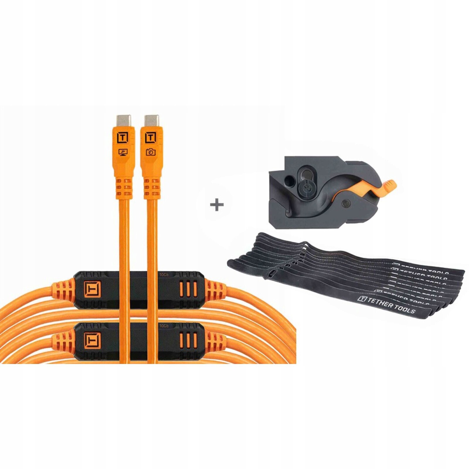 Sada kabelů Tether Tools LeverLock&Cable Optima 10G, oranžová, 9,2 m