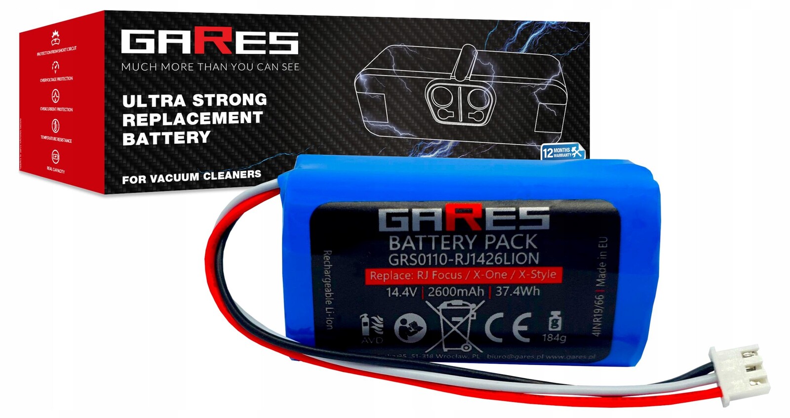 Akumulátor Gares pro Liectroux C30B Midea M4 Okami U100 14,4V 2,6Ah