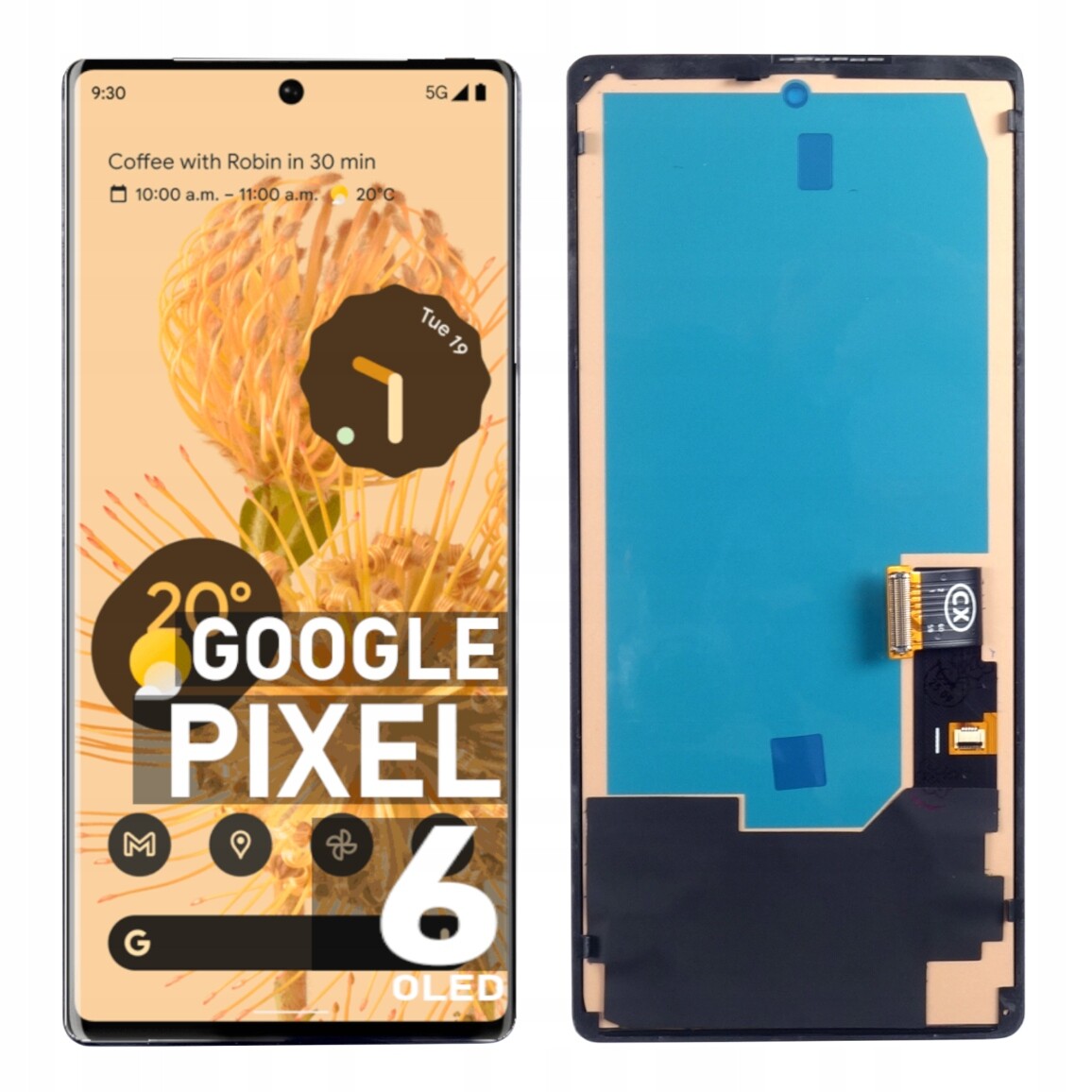 Digitizer LCD displej Dotykový displej pro Google Pixel 6 Oled GB7N6 Rámeček