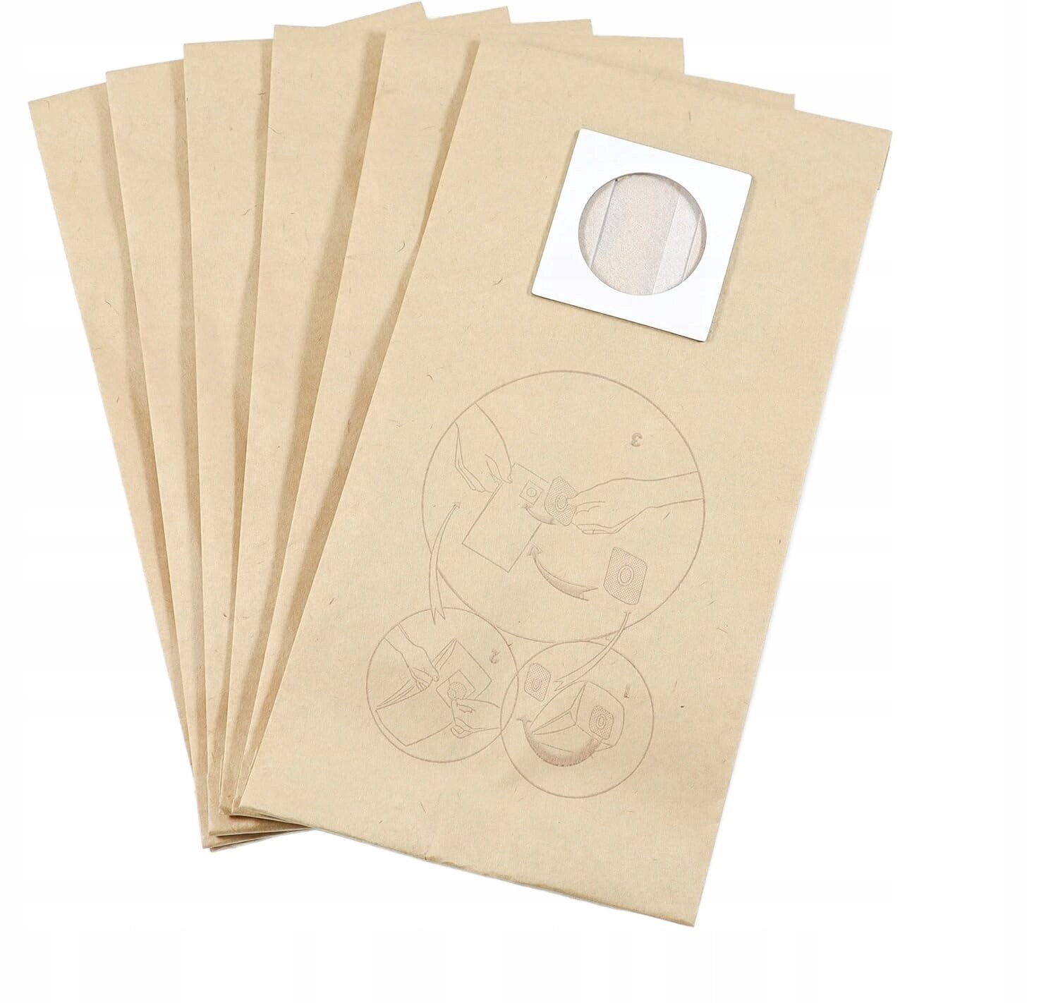 6 x Papírové Vakuové Sáčky Do Vysavače Organické Hnědé