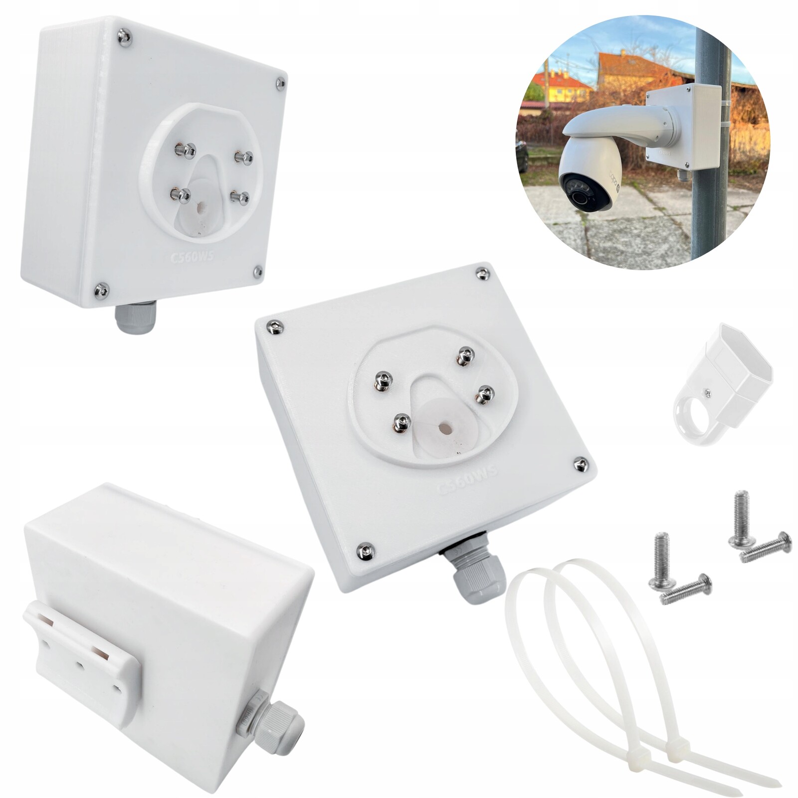 Plechovka S Těsněním Pro Kameru Tp-link Tapo C560 Ws Montáž Žlabu, Sloupku