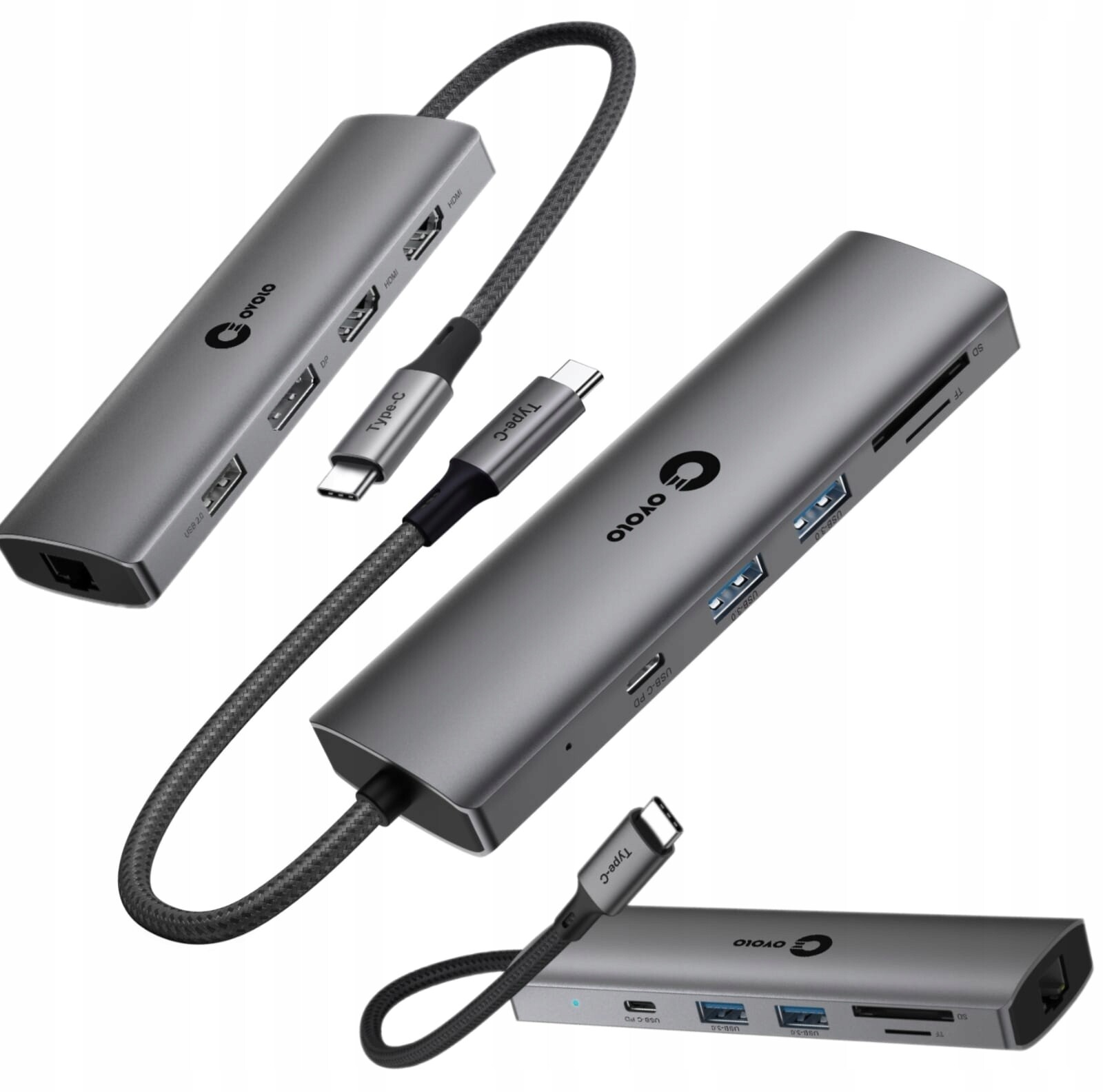 Hub pro Ultrabook Dual Monitor Usb-c 2xHDMI 4K DisplayPort Lan Ethernet