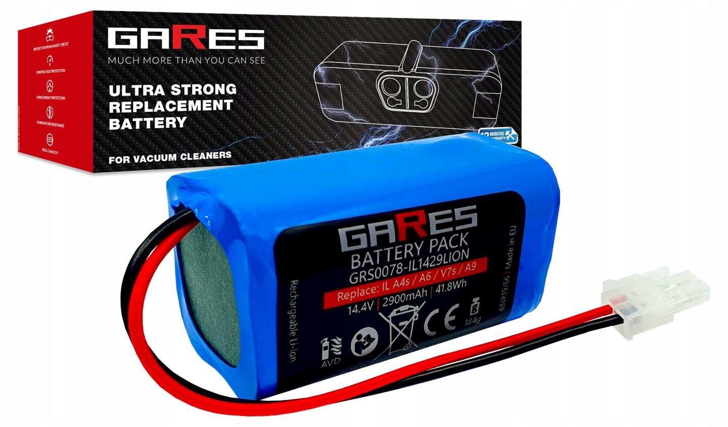Akumulátor Gares pro Ilife Zaco A4 A4s A6 V7s A8 A9 A9s X620 14,4V 2,9Ah