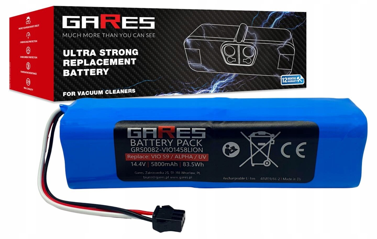 Akumulátor Gares pro Robojet X-Force X-Level 14,4 V 5,8 Ah