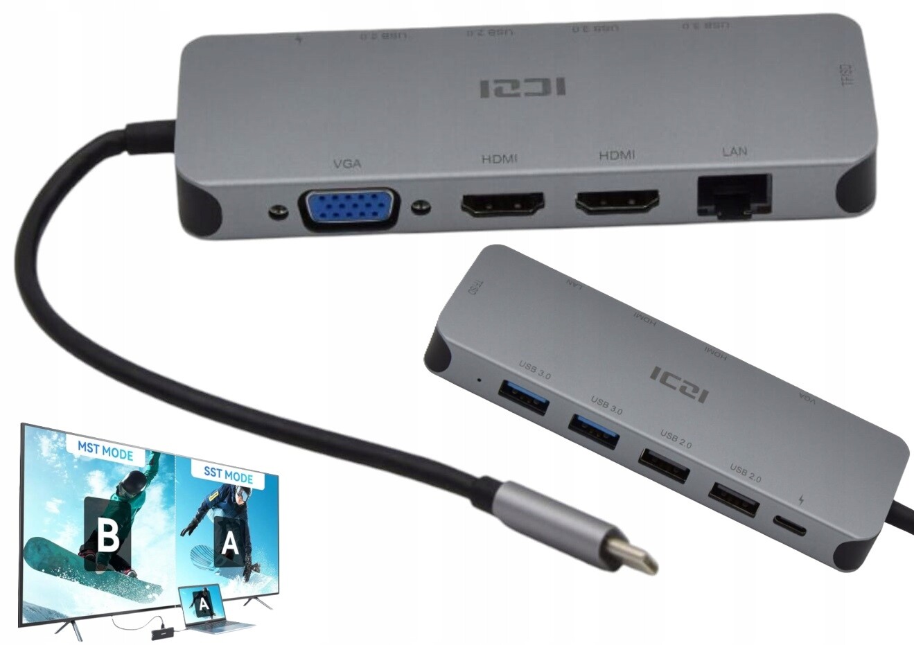 Fujitsu Usb-c Hub 2x Hdmi Pd Dokovací Stanice Pro Notebook Dvojitý Monitor