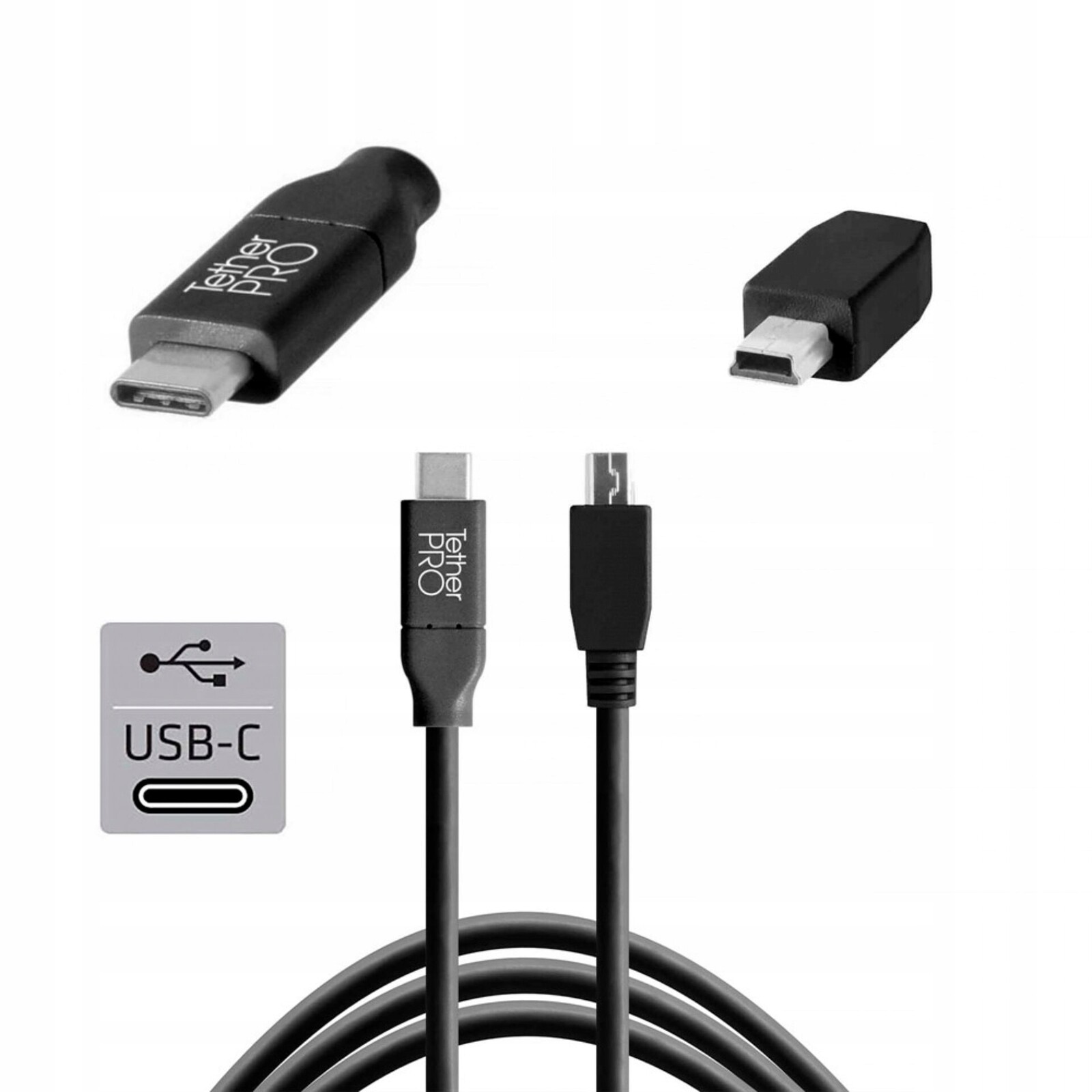 Tether Tools Usb-c zu 2.0 Mini B 5-pin 4,60 m černý