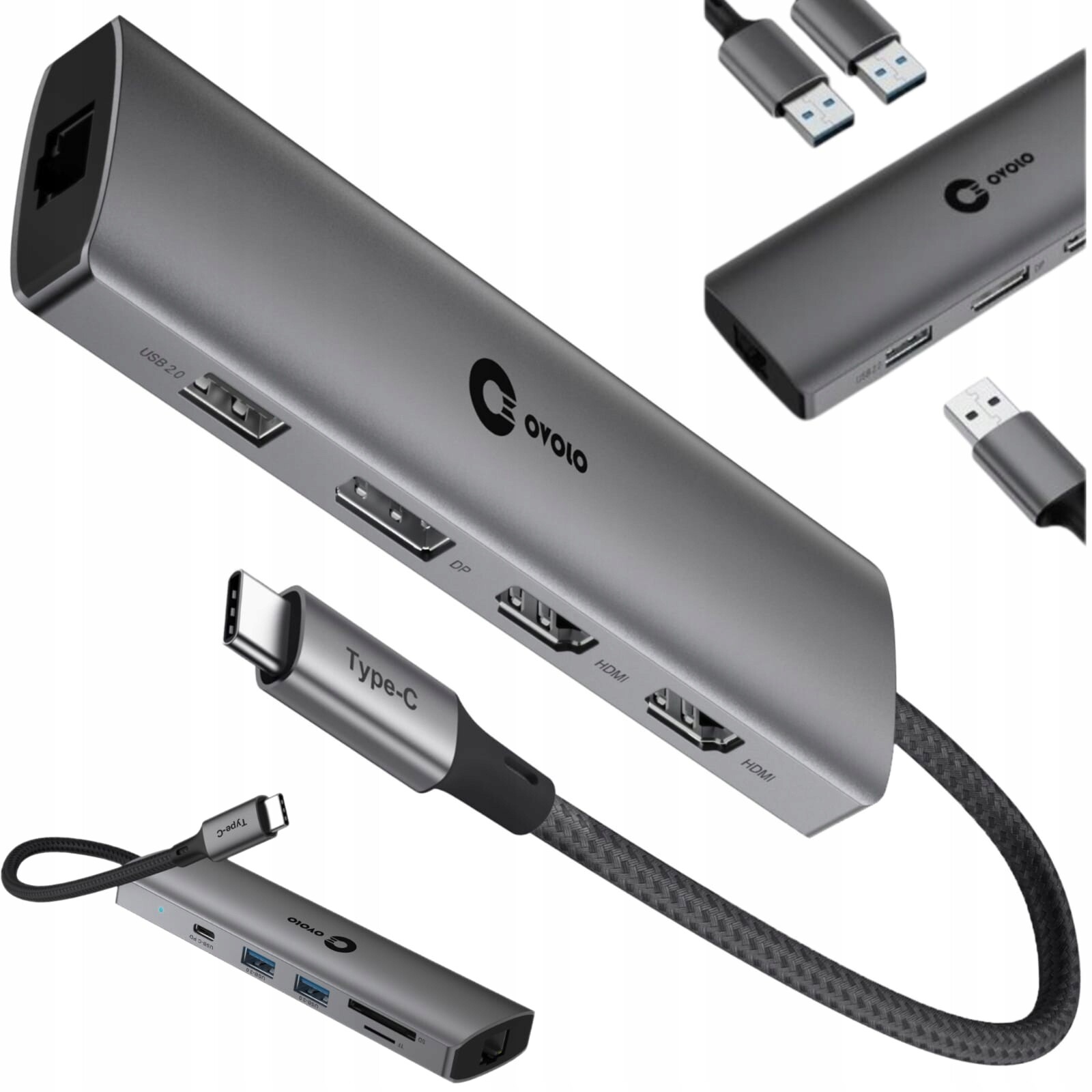 Dokovací stanice Usb-c 2×HDMI DisplayPort pro notebook Hp ultrabook