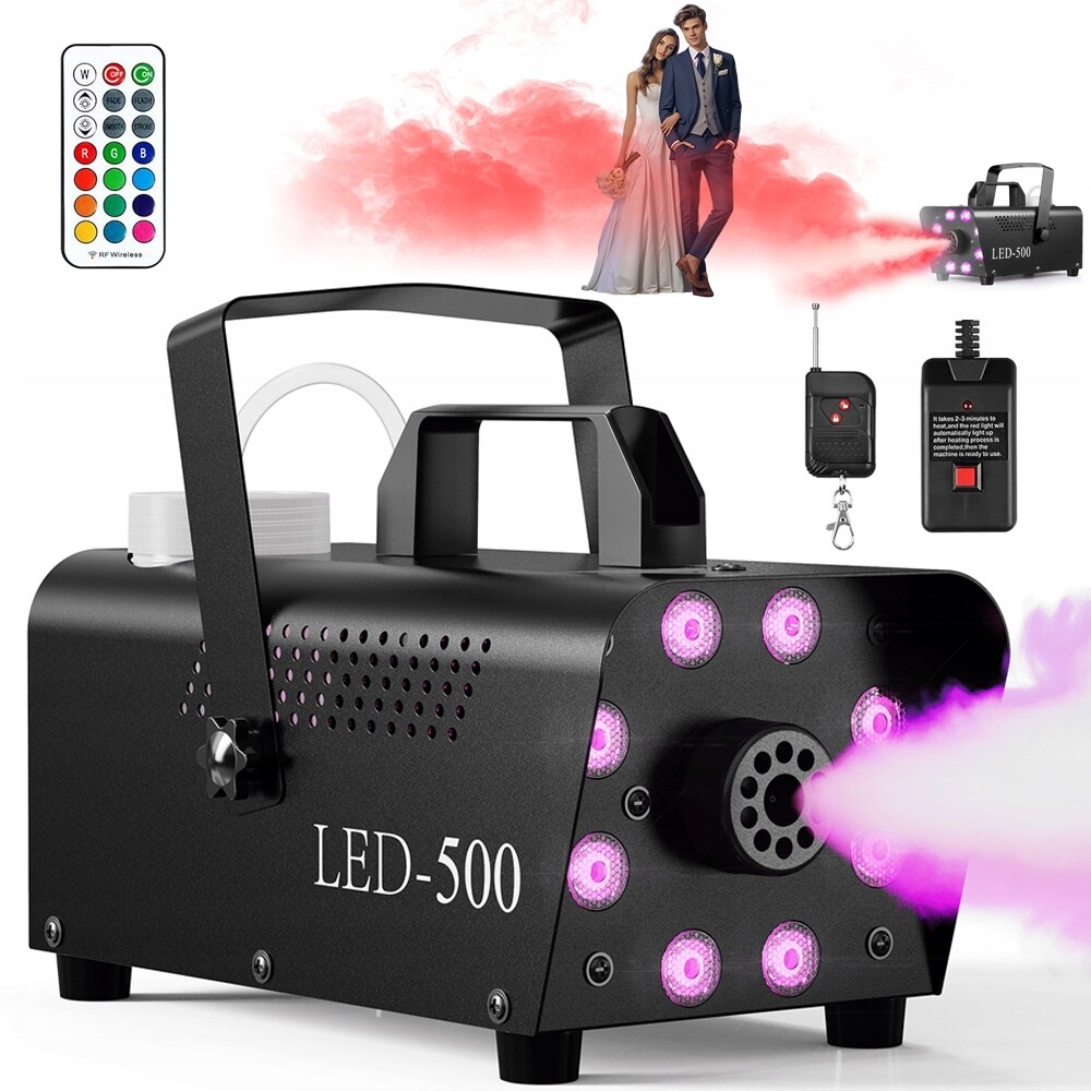 Výrobník Kouře, Mlha, Generátor Fogic 500W Led Dálkové Ovládání, Černý