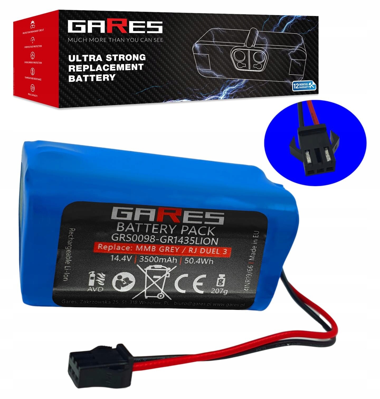 Akumulátor Gares pro Eufy RoboVac 11 15 30 35 PA04 C0914E1 14,4V 3,5Ah