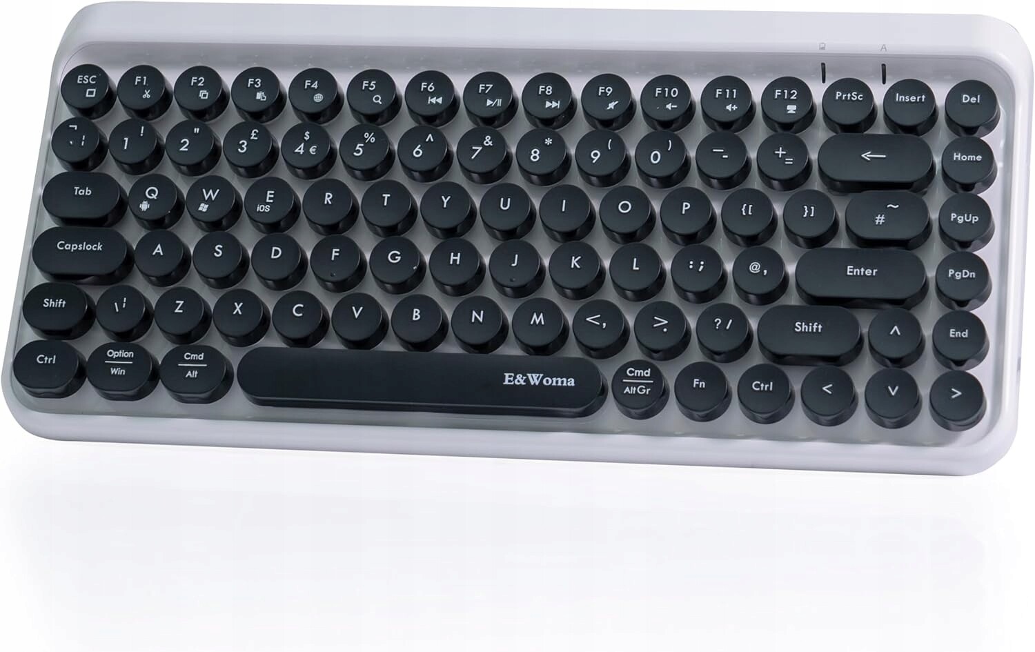 E&Woma Bluetooth bezdrátová klávesnice, barevná, černá a bílá, Uk rozložení