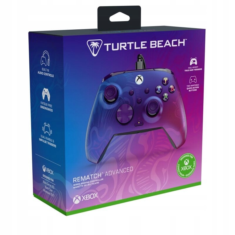 Turtle Beach Rematch Advanced, drátový herní ovladač pro Xsx, Xone, Pc Purp