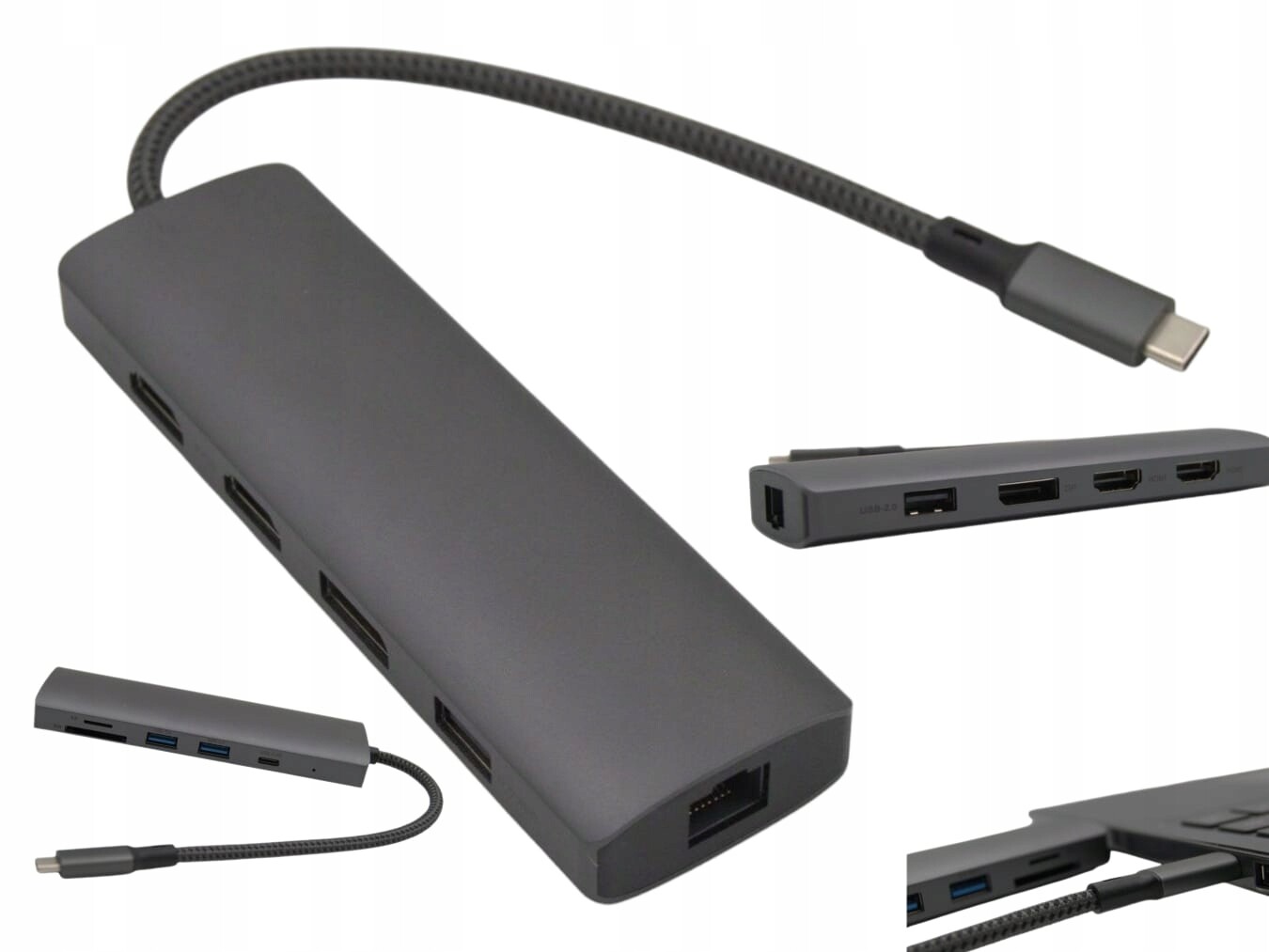 Dokovací stanice Usb-c Hub pro 2 monitory pro notebook a ultrabook Apple