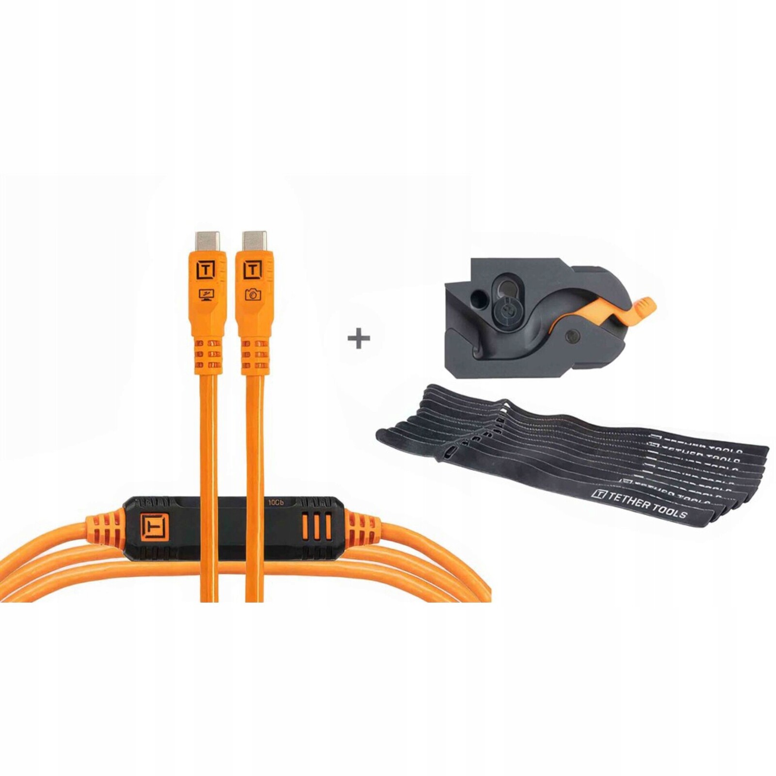 Tether Tools LeverLock&Cable Kit Optima 10G gerade oranžová 4,6m