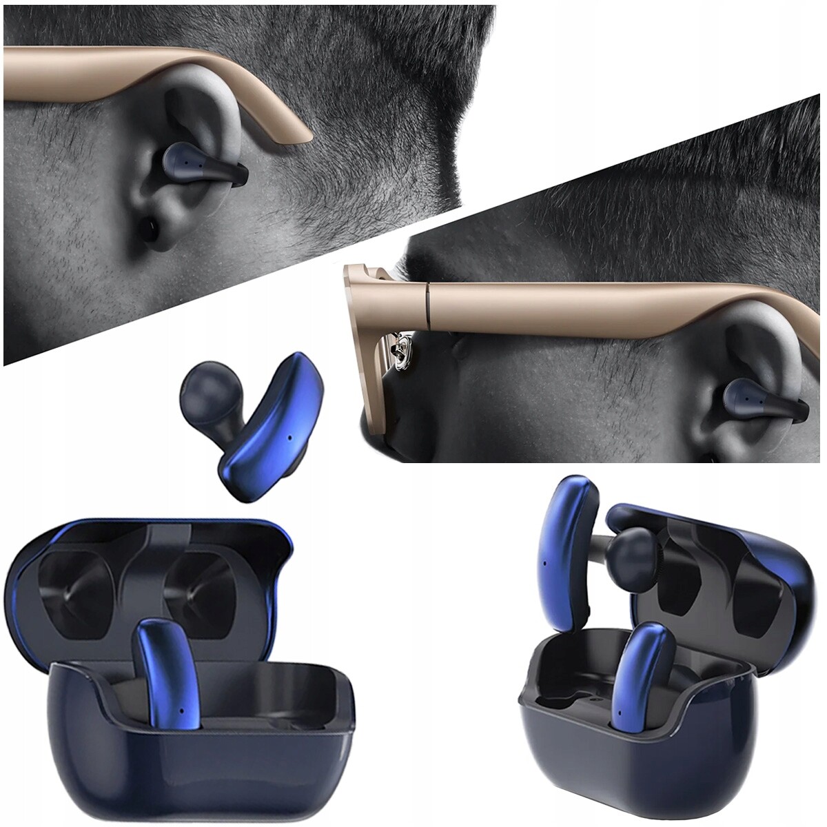 Bezdrátová Sluchátka do uší Imiki SP1 s nabíjecím pouzdro modrá