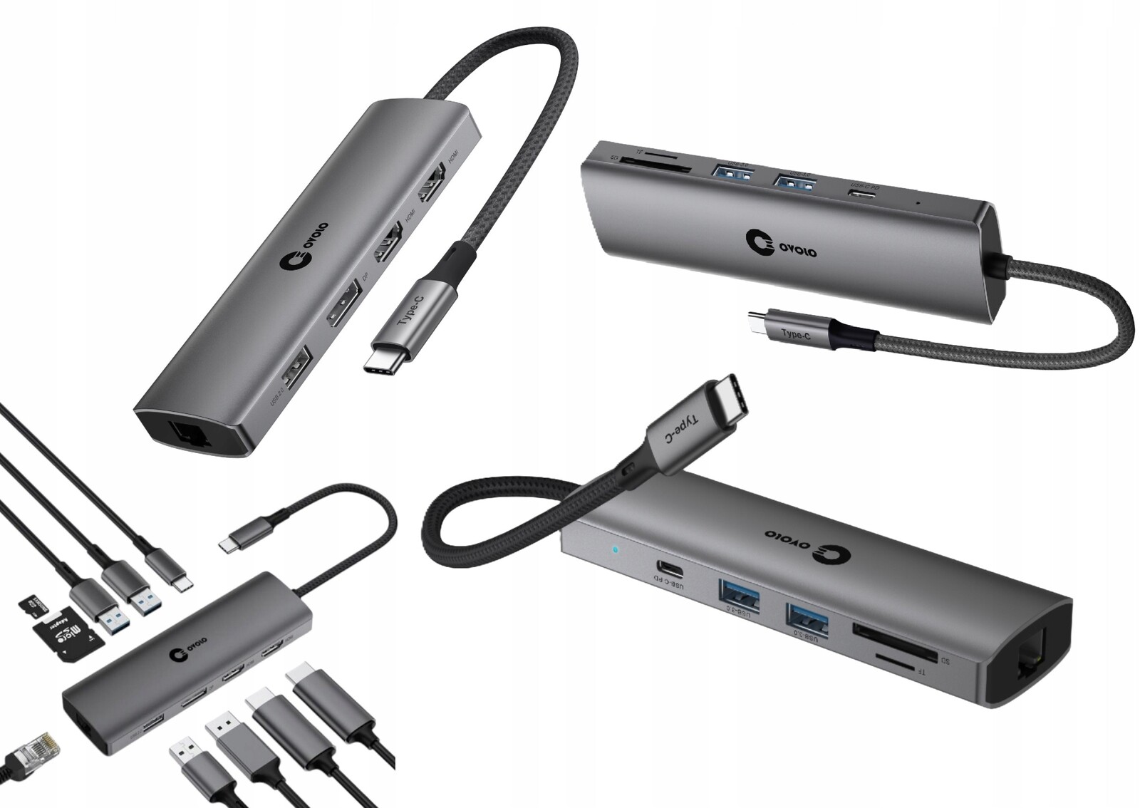 Hub Dual Monitor Usb-c 2xHDMI 4K DisplayPort Lan Ethernet pro notebook Medion