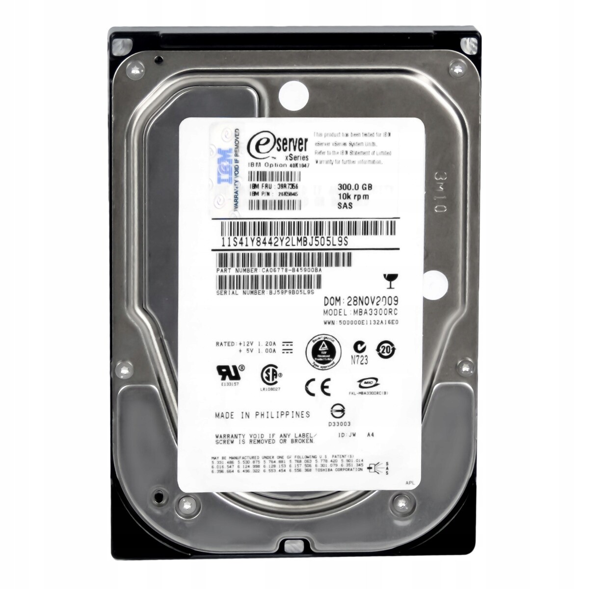 Ibm 39R7356 26K5845 300GB 10K 16MB Sas 3.5'' MBA3300RC