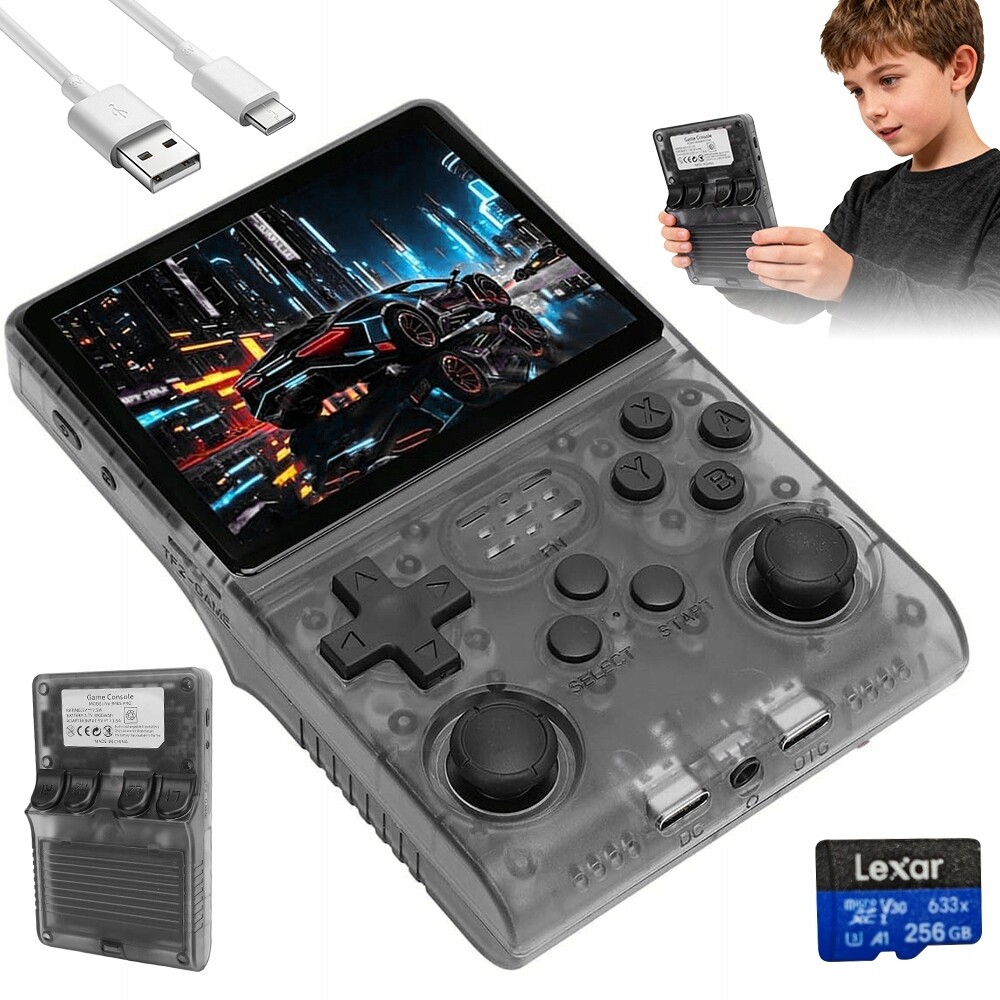 R40s Konzola Retro 30 000 Her Mini Přenosná Herní Konzola 256GB Černá