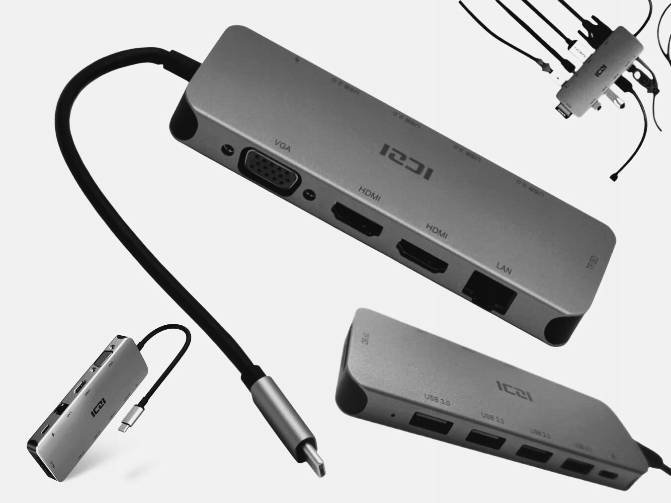 Acer Usb-c dokovací stanice pro notebook, rozšíření obrazu až na 2 monitory