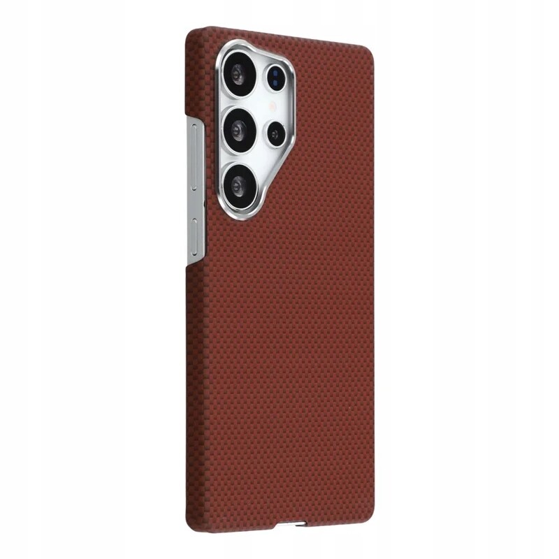 pouzdro X-level Magsafe Carbon pro Samsung Galaxy S25 Ultra, červené karbonové