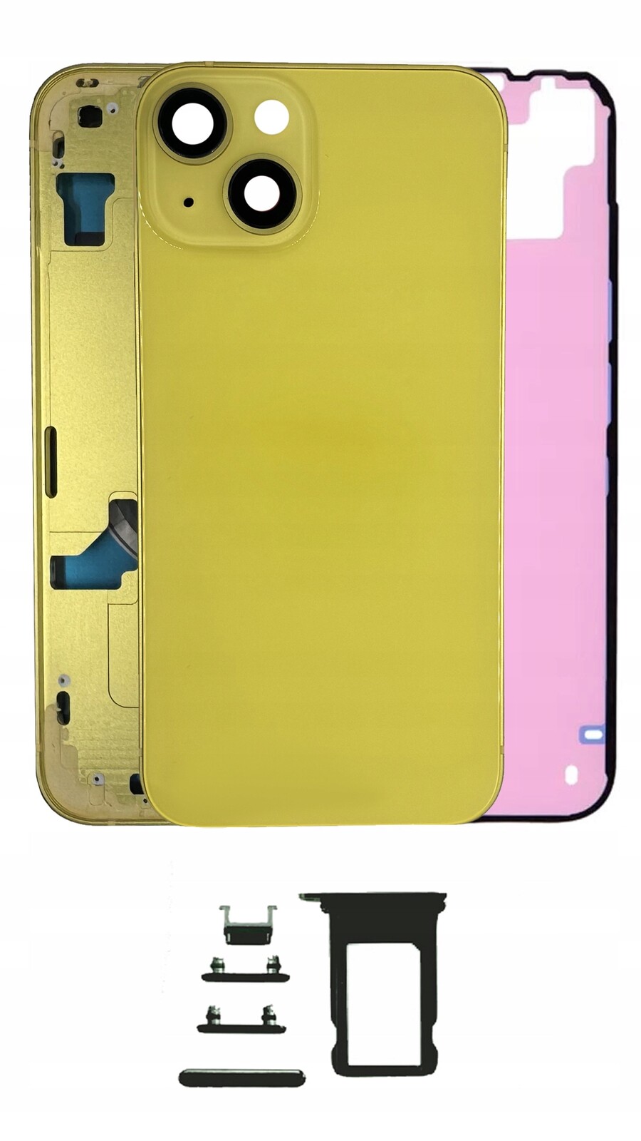 Kompletní pouzdro Žluté pro Apple iPhone 14, tělo, rámeček, náhrada