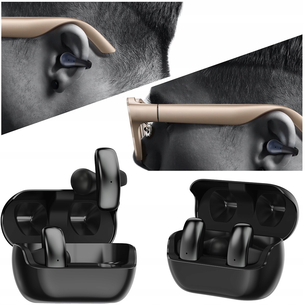 Bezdrátová Sluchátka do uší Imiki SP1 s nabíjecím Pouzdro , černá